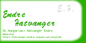 endre hatvanger business card
